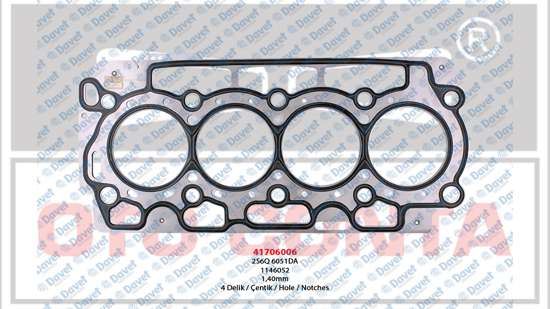 OTOCONTA 41706006 Silindir Kapak Conta Mls 1.40mm 4 Delik P107 P206 P307 Bipper Nemo Fiesta Fusion 1.4hdi (Dv4)  ####